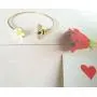 MANZHEN Fashion Yellow Flower and Honey Bee Adjustable Charm Bangle Bracelet Women Jewelry