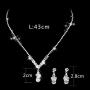 Unicra Bride Silver Necklace Earrings Set Crystal Bridal Wedding Jewelry Sets Rhinestone Choker Necklace for Women and Girls(3 Piece Set - 2 Earrings and 1 Necklace) (Silver 2)