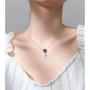 Mermaid in Deep Ocean Sterling Silver Necklace for Women Teen Girls Blue Crystal Dolphin Whale Fish Tail Charm Pendant Adjustable Chain 17'' Fashion Sea Jewelry Delicate Souvenir Gift for Daughter