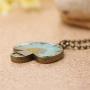 Retro Vintage Dry Flower Transparent Resin Dry Flower Pendant Statement Cocktail Party Necklace