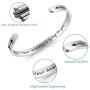 AryaHozel Inspirational Bracelet for Women Motivational Cuff Bangle Engraved Mantra Quote Stainless Steel Jewelry Personalized Gifts for Her Teen Girls Friendship Bracelet Birthday Graduation Presents