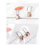 Iuha Triple Color Animal Mini Mouse Bear Dangle Platinum Plated Hoop Earrings/Accessories/Hypoallergenic