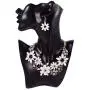 Yuhuan Flower Chunky Statement Necklace Rhinestone Costume Jewelry for Women Yuhuan Flower Chunky Statement Necklace Rhinestone Costume Jewelry for Women