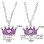 2 Pcs/Set Enamel Rainbow Cloud Purple Crown Pendant Necklace Sets BFF Friendship Jewelry Gifts for Kids 2 Pcs/Set Enamel Rainbow Cloud Purple Crown Pendant Necklace Sets BFF Friendship Jewelry Gifts for Kids