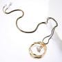 welbijoux Long Necklace for Women Fashion Jewelry Bohemian CZ Circle Layered Pendant Statement Necklaces with Gifts Box