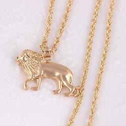 MIXIA Chic Trendy Male Alloy Gold Color Lion Pendant Necklace for Men Boys Fashion Animal Charm Necklace Jewelry