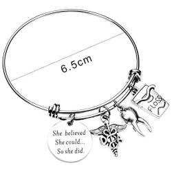 ecobuty Dentist Gift Dental Assistant Gift She Believed She Could So She Did Dental Hygienist Gift Inspirational Jewelry Dentist Graduation Gift