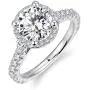 HAFEEZ CENTER 14K Solid White Gold 2ct Round Brilliant Cut DEF Color Moissanite Engagement Ring