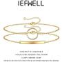 IEFWELL Dainty Gold Layered Bracelets for Women, 14K Gold Plated Layered Bead Bracelets Handmade Tiny Cute Elegant Turquoise Pearls Bar Beaded Gold Evil Eye Gifts for Women Teen Girls