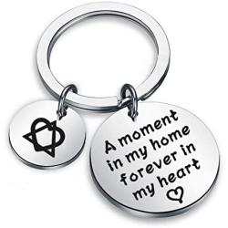 WUSUANED Adoption Gift A Moment in My Home Forever in My Heart Adoption Keychain Adoption Jewelry for Mother Father Daughter Son