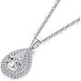 AINUOSHI Elegant Jewelry Sterling Silver Teardrop Clear Cubic Zirconia Drop Pendant Necklace, Jewelry Gift for Bridesmaids