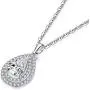 AINUOSHI Elegant Jewelry Sterling Silver Teardrop Clear Cubic Zirconia Drop Pendant Necklace, Jewelry Gift for Bridesmaids