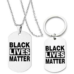 I Cant Breathe Black Lives Matter Stainless Steel Dog tag Pendant Necklace for Couples Justice Freedom Peace Spread Awareness Y815