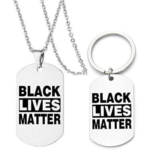 I Cant Breathe Black Lives Matter Stainless Steel Dog tag Pendant Necklace for Couples Justice Freedom Peace Spread Awareness Y815