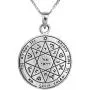 Blue White Shop King Solomon Guarding and Protection Seal Pendant Kabbalah Amulet Silver 925