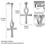 Egyptian Ankh Ring Ankh Cross Earrings Dangle Key of Life Ankh Pendant Necklace 925 Sterling Silver 18K Gold Plated Ethnic Aank Earrings/ Ankh Ring/ Cross Ankh Necklace Life Symbole Jewelry Gift