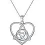 EVER FAITH Celtic Necklace 925 Sterling Silver Good Luck Vintage Irish Heart Triangle Knot Pendant Birthday Gift for Women EVER FAITH Celtic Necklace 925 Sterling Silver Good Luck Vintage Irish Heart Triangle Knot Pendant Birthday Gift for Women