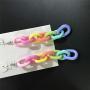 DAMLENG Funny Lightweight Resin Rainbow Chain Dangle Drop Earrings Fashion Unique Acrylic Cool Weird Transparent Color Earrings for Women Girls