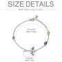 AOBOCO Sterling Silver Dragonfly Bracelet Embellished with Crystals from Austria, Adorable Insects in The Garden Series, Anniversary Birthday Multicolor Dragonfly Jewelry Gifts for Women