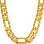 LIFETIME JEWELRY 9mm Figaro Chain Necklace 24k Real Gold Plated for Men and Teen