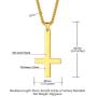 U7 Jewelry Polished Stainless Steel Inverted Cross of Peter Necklace for Men and Women, 22 Inch Chain, Custom Text Engrave and 3 Color Available, Gift Packed