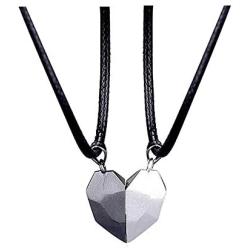 LEGENSTAR Two Souls One Heart Pendant Necklaces for Couple,Wishing Stone Creative Magnet Couples Necklace