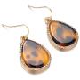 Jones New York Gold Teardrop Leopard Print Resin Acrylic Crystal Dangle Earrings