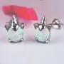 Gold Unicorn Earrings for Girls, Hypoallergenic S925 Sterling Silver Stud Earrings VIKOLY Fire Opal Earrings Little Tiny Cute Animal Earrings Jewelry Gifts for Kids Teens Women Sensitive Ears