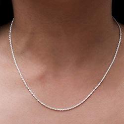 Sterling Silver Diamond Cut Rope Chain Necklace- 1.5MM-7.5MM -Made In Italy - 7''-30''