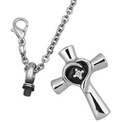 Q&Locket Religion Cross Heart Memorial Urn Necklaces Ash Holder