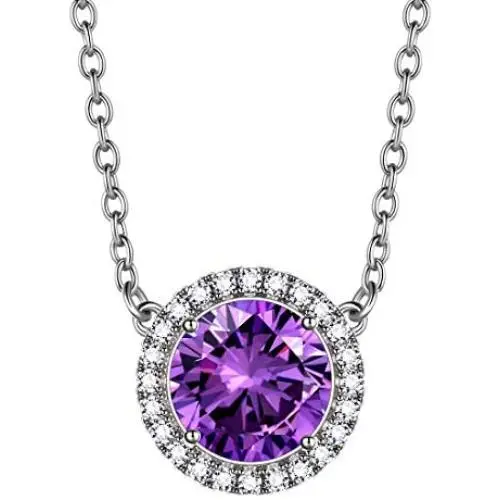 beautlace Birthstone Necklaces/Stud Earrings/Rings/Bracelets/Jewelry Sets Silver Plated Round Shape Birthstone Pendant Jewelry Birthday Gifts for Men and Women beautlace Birthstone Necklaces/Stud Earrings/Rings/Bracelets/Jewelry Sets Silver Plated Round Shape Birthstone Pendant Jewelry Birthday Gifts for Men and Women