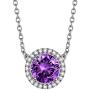 beautlace Birthstone Necklaces/Stud Earrings/Rings/Bracelets/Jewelry Sets Silver Plated Round Shape Birthstone Pendant Jewelry Birthday Gifts for Men and Women