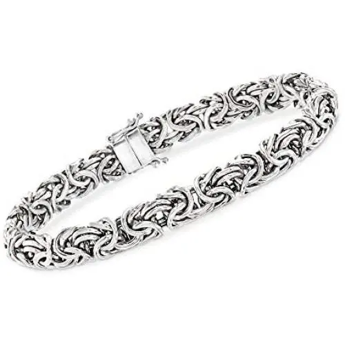 Ross-Simons Sterling Silver Byzantine Bracelet with Magnetic Clasp Ross-Simons Sterling Silver Byzantine Bracelet with Magnetic Clasp