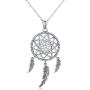 Trishula Dream Catcher Necklaces, 925 Sterling Silver Flower Dream Catchers Pendant Charm Jewelry for Mothers Day Gifts