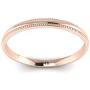 LANDA JEWEL Solid 14k White Rose Yellow Gold 2mm Light Court Shape Comfort Fit Polished Wedding Ring Milgrain Band