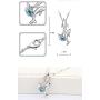 Crystalline Azuria Jewelry Set Crystals from Swarovski Blue Simulated Aquamarine Crystal Dolphin Pendant Necklace for Women Pendant Necklace 18'' Stud Earrings 18K White Gold Plated Necklace
