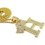 CBC Crown Rhinestone Studded Crown Initial Alphabet Letter Pendant Necklace 24'' Rope Chain Necklaces