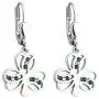 Jewelry Shamrock Earrings Rhodium Plated & Crystal Dangle Earrings Irish Made Jewelry Shamrock Earrings Rhodium Plated & Crystal Dangle Earrings Irish Made