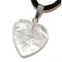 Steampunkers USA Big Heart Collection - 20mm Classic Clear Quartz White - 20-22 inch Black Cord – Crystal Gemstone Carved Necklace Charm Handmade