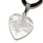 Steampunkers USA Big Heart Collection - 20mm Classic Clear Quartz White - 20-22 inch Black Cord – Crystal Gemstone Carved Necklace Charm Handmade