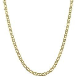 14K Yellow Gold Filled Solid Mariner Chain Necklace, 3.2mm Wide