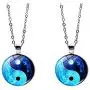 SaiDian 2 Pcs Fashion Yin Yang Necklaces Glass Pendant Dragon Moon Pattern Chakra Pendants Silver Cabochon Glass Necklace Sweater Long Chain SaiDian 2 Pcs Fashion Yin Yang Necklaces Glass Pendant Dragon Moon Pattern Chakra Pendants Silver Cabochon Glass Necklace Sweater Long Chain