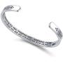 DESIMTION Inspirational Cuff Bangle Bracelets for Women You are Braver Than You Believe Stainless Steel Engraved Crown Jewelry