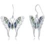 Sterling Silver Italian Large Abalone Butterfly Earrings