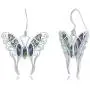 Sterling Silver Italian Large Abalone Butterfly Earrings