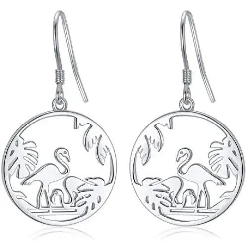 Giraffe Drop Earrings Flamingo Earrings S925 Sterling Silver Animal Dangle Earrings Tree of Life Jewelry Gifts for Women Mom Mothers Day Birthday
