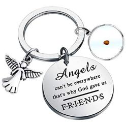 FAADBUK Christian Mustard Seed Friend Keychain Friends Quote Gift Angels Cant Be Everywhere Thats Why God Gave Us Friends Religious Jewelry for Friend Sister Brother