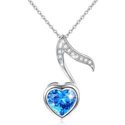SILVER MOUNTAIN S925 Sterling Silver Music Themed Music Clef Heart Pendant Necklace Ring Earrings Bracelet Musical Jewelry for Women Girls Birthday Gift