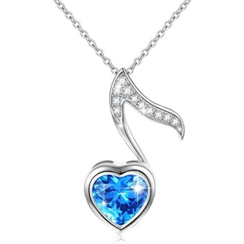 SILVER MOUNTAIN S925 Sterling Silver Music Themed Music Clef Heart Pendant Necklace Ring Earrings Bracelet Musical Jewelry for Women Girls Birthday Gift