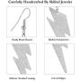 IDB Delicate Filigree Dangle Lightning Bolt Drop Hook Earrings - Available in Silver and Gold Tones